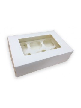 6 CUPCAKE BOXES INCL INSERTS(10 PACK)